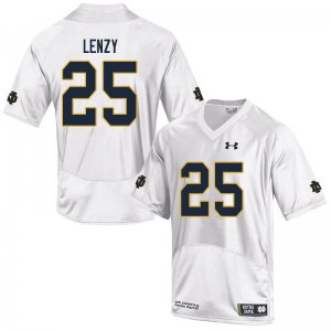 Notre Dame Fighting Irish Men's Braden Lenzy #25 White Under Armour Authentic Stitched College NCAA Football Jersey KIC1899SZ